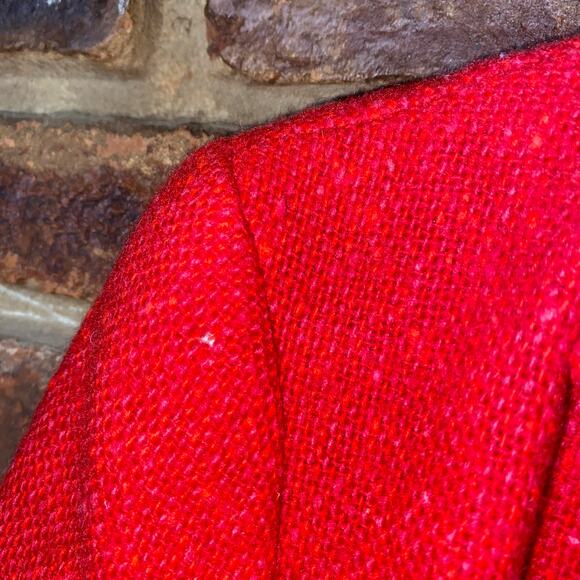 Pendleton Vintage 1960-70s Red 2-Button Wool Blazer Jacket Women's Size 10 - Picture 3 of 7